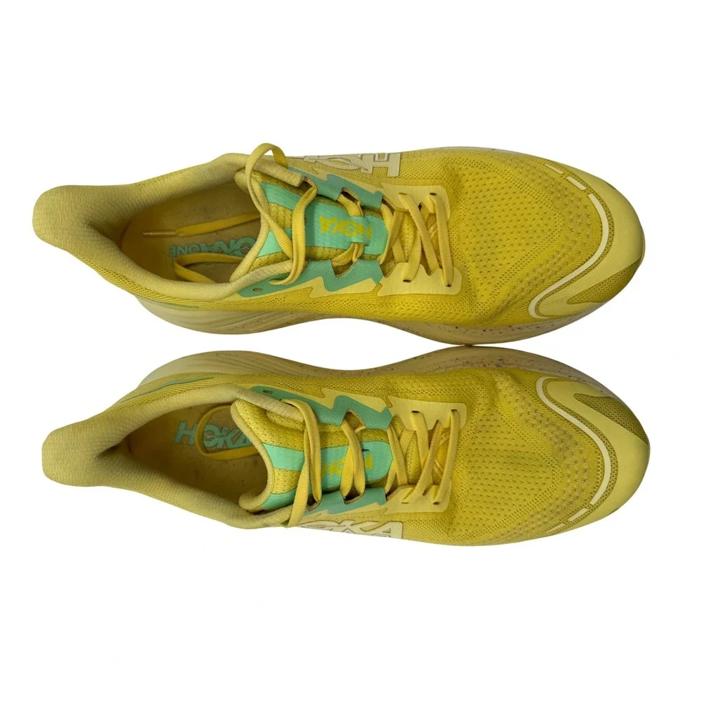 Hoka Skyward X Running Shoes Mens 11.5 Yellow Speckled Carbon Plate Sneaker